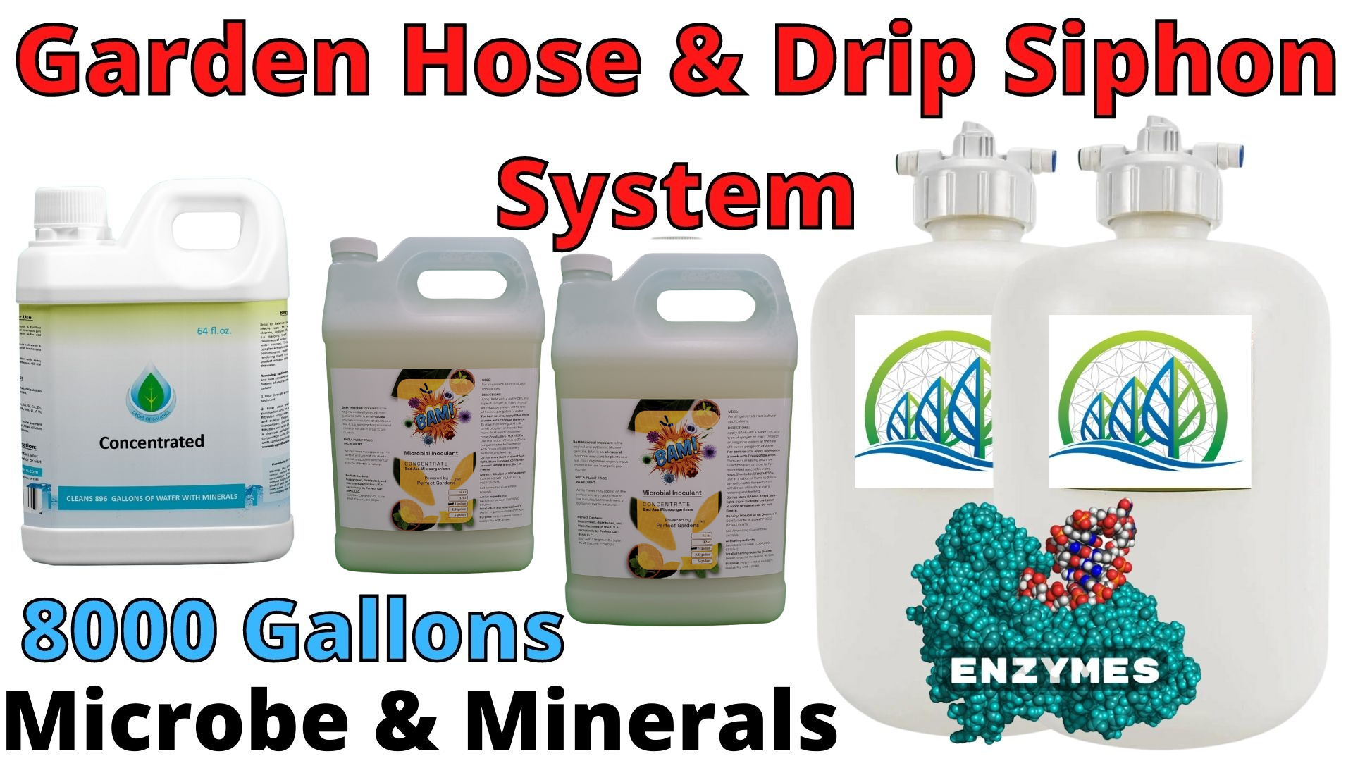Garden Hose & Drip Siphon Enzymatic Production System