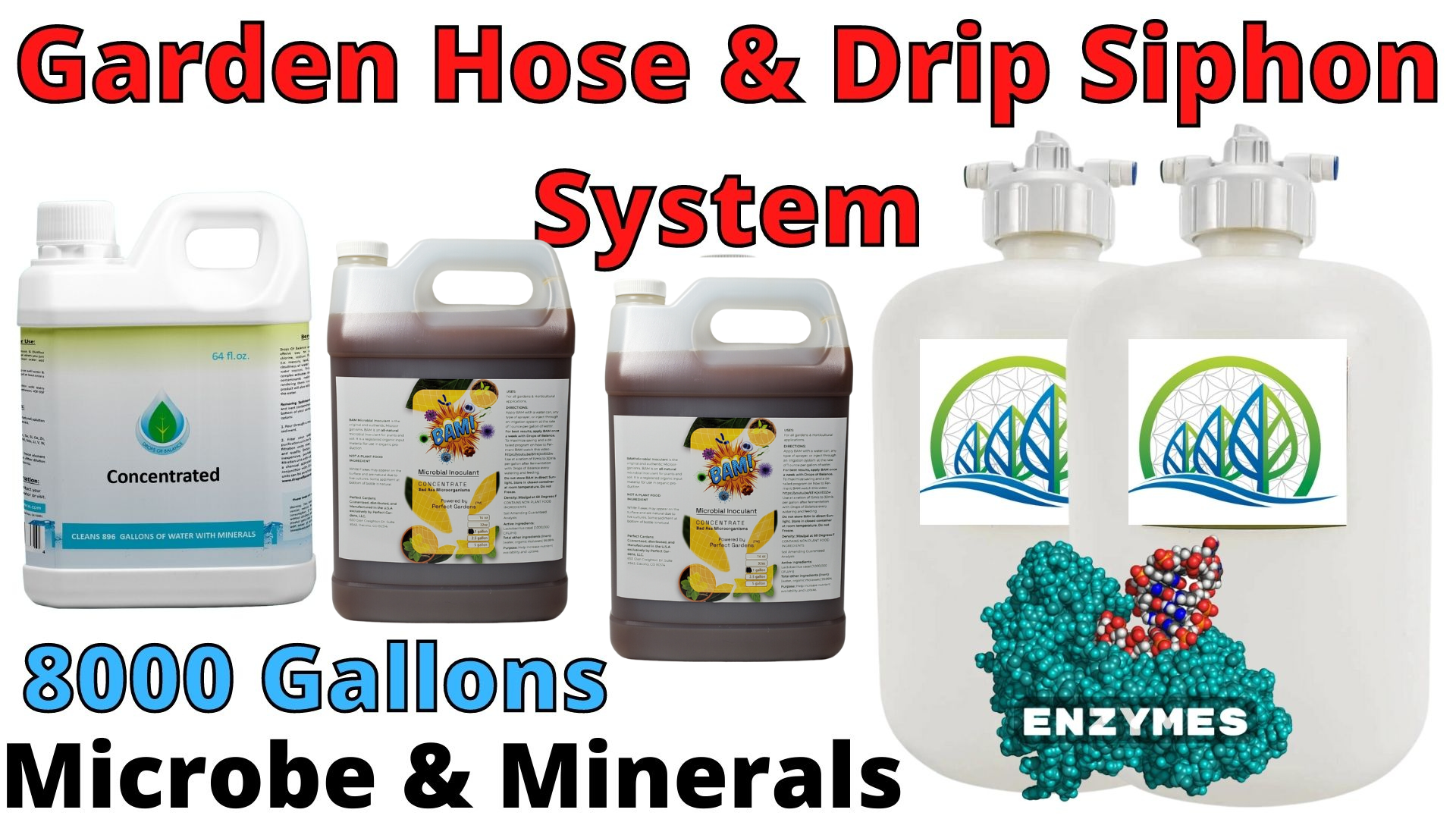 Garden Hose & Drip Siphon Enzymatic Production System